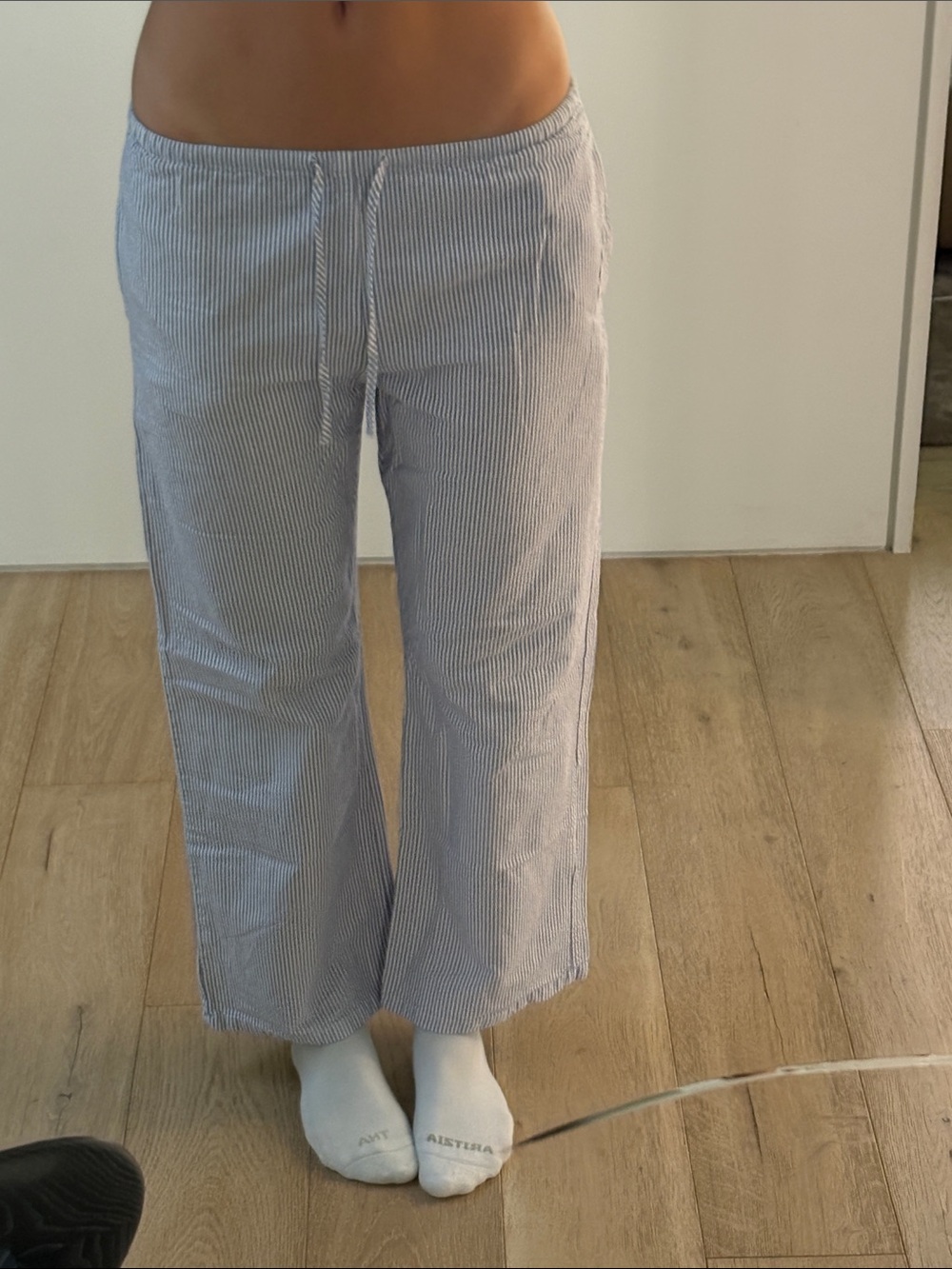 Brandy blue striped linen pants